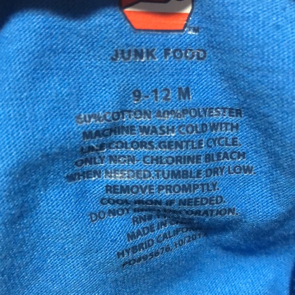 Junk Food blue bodysuit size 9-12 months - Picture 7 of 7